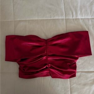 Elegant Red Strapless Top